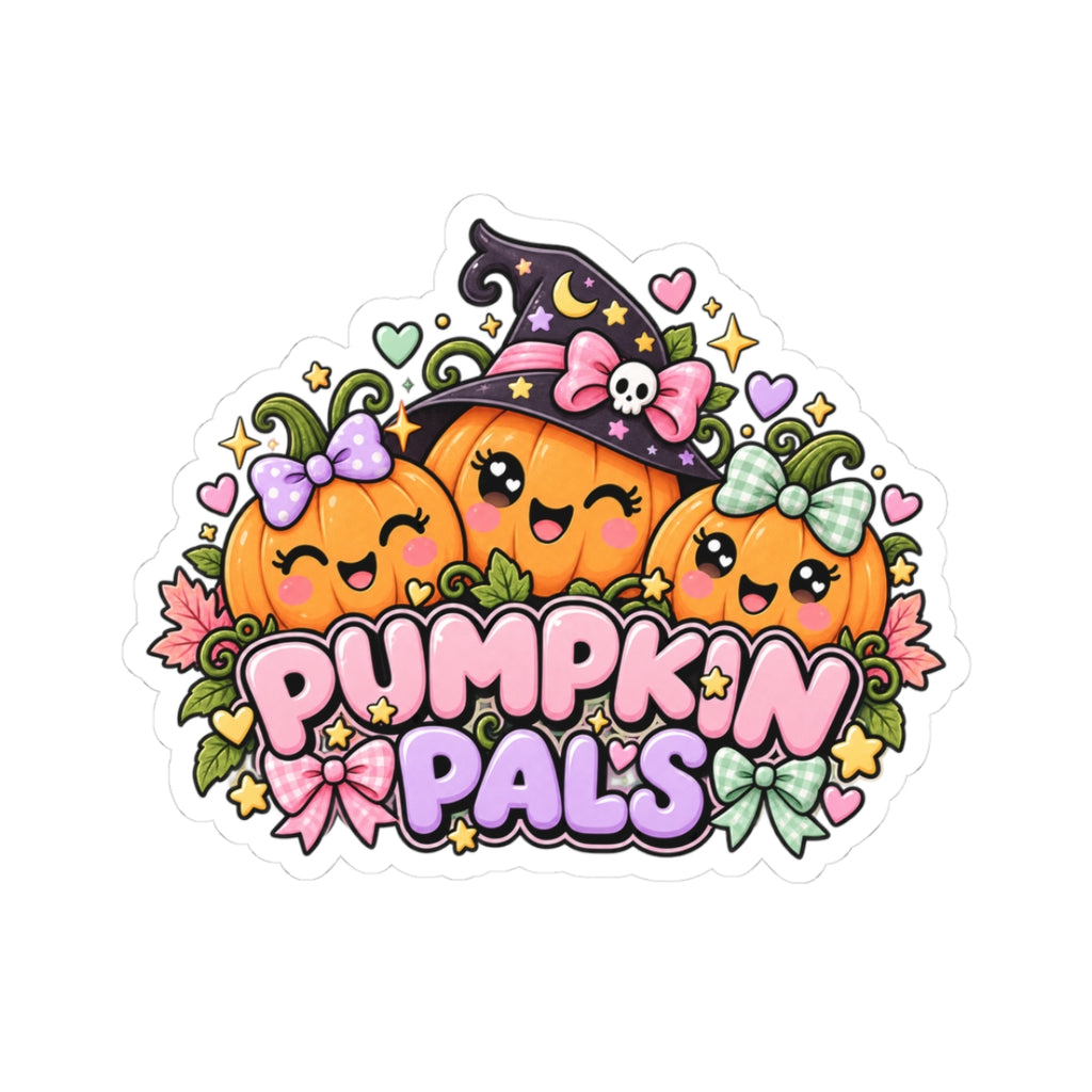 Pumpkin Pals Kiss-Cut Stickers | Cute Halloween Pumpkin Trio, Laptop Sticker