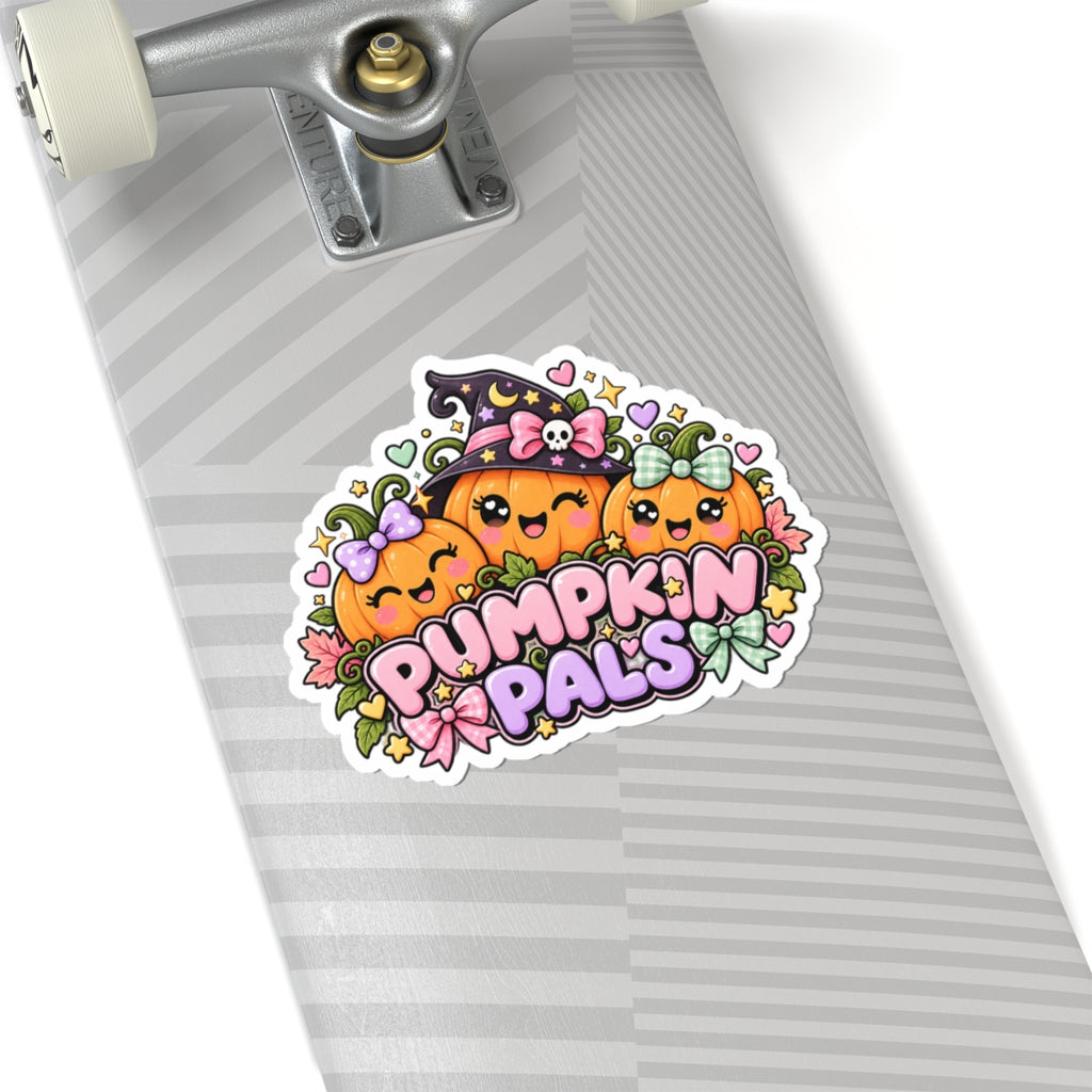 Pumpkin Pals Kiss-Cut Stickers | Cute Halloween Pumpkin Trio, Laptop Sticker