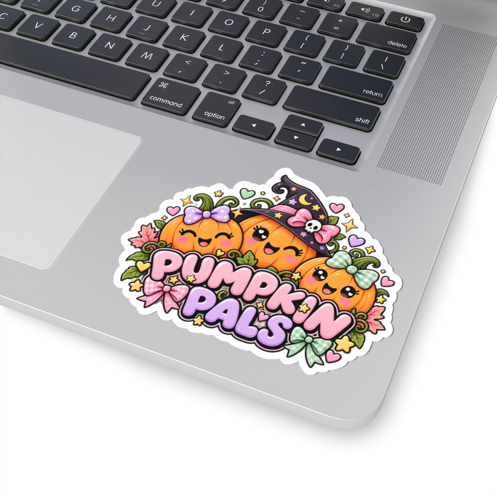 Pumpkin Pals Kiss-Cut Stickers | Cute Halloween Pumpkin Trio, Laptop Sticker