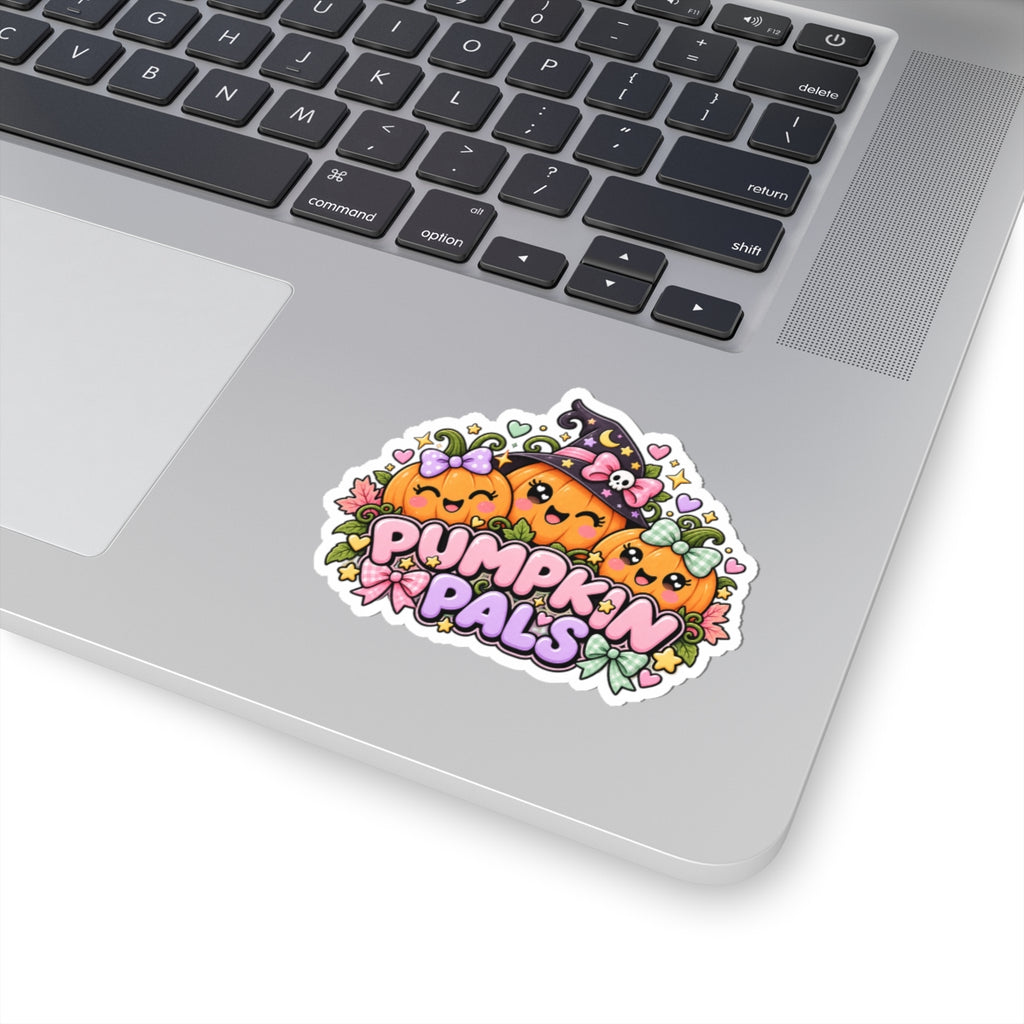 Pumpkin Pals Kiss-Cut Stickers | Cute Halloween Pumpkin Trio, Laptop Sticker