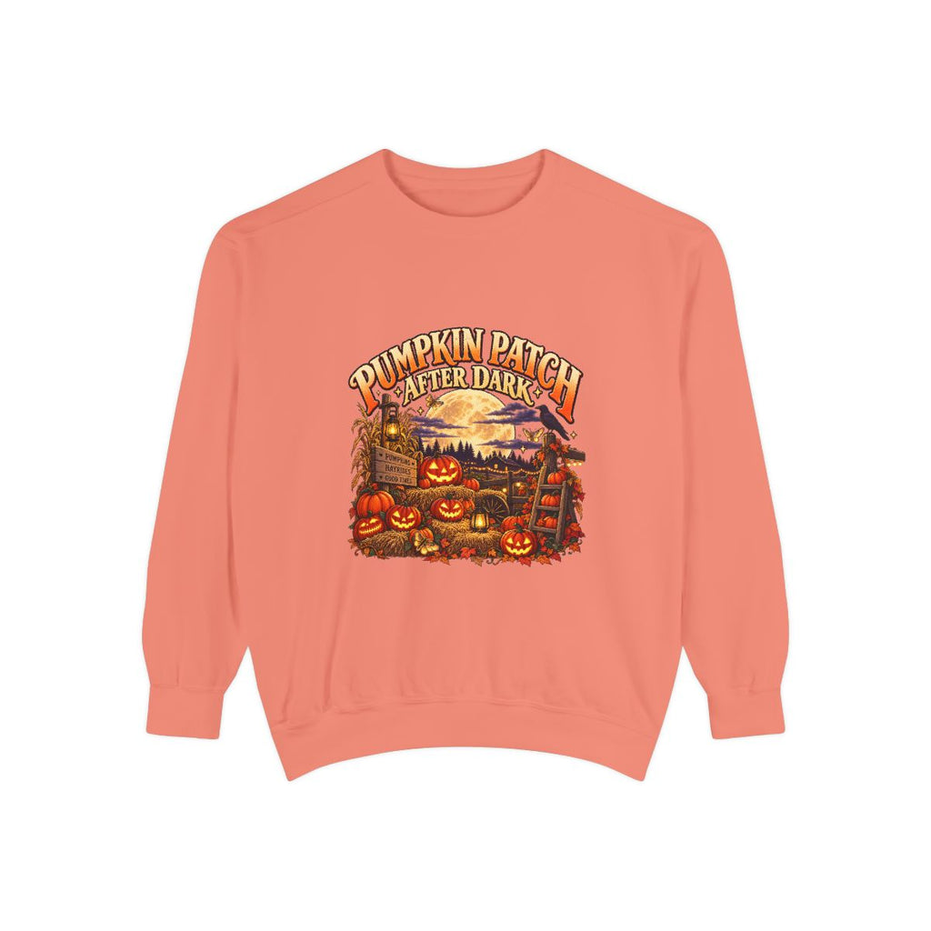 Pumpkin Patch Harvest Sweatshirt | Autumn Farm Scene, Jack-o'-Lanterns
