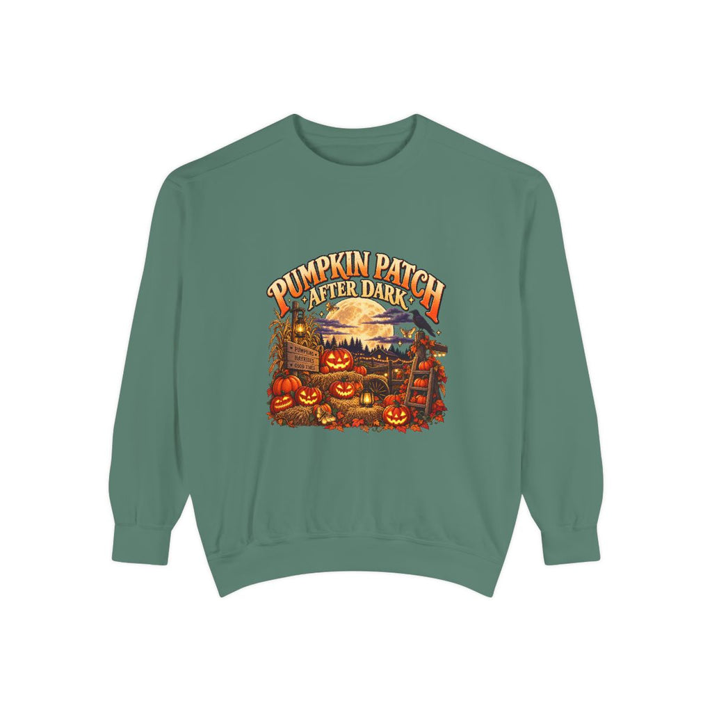 Pumpkin Patch Harvest Sweatshirt | Autumn Farm Scene, Jack-o'-Lanterns