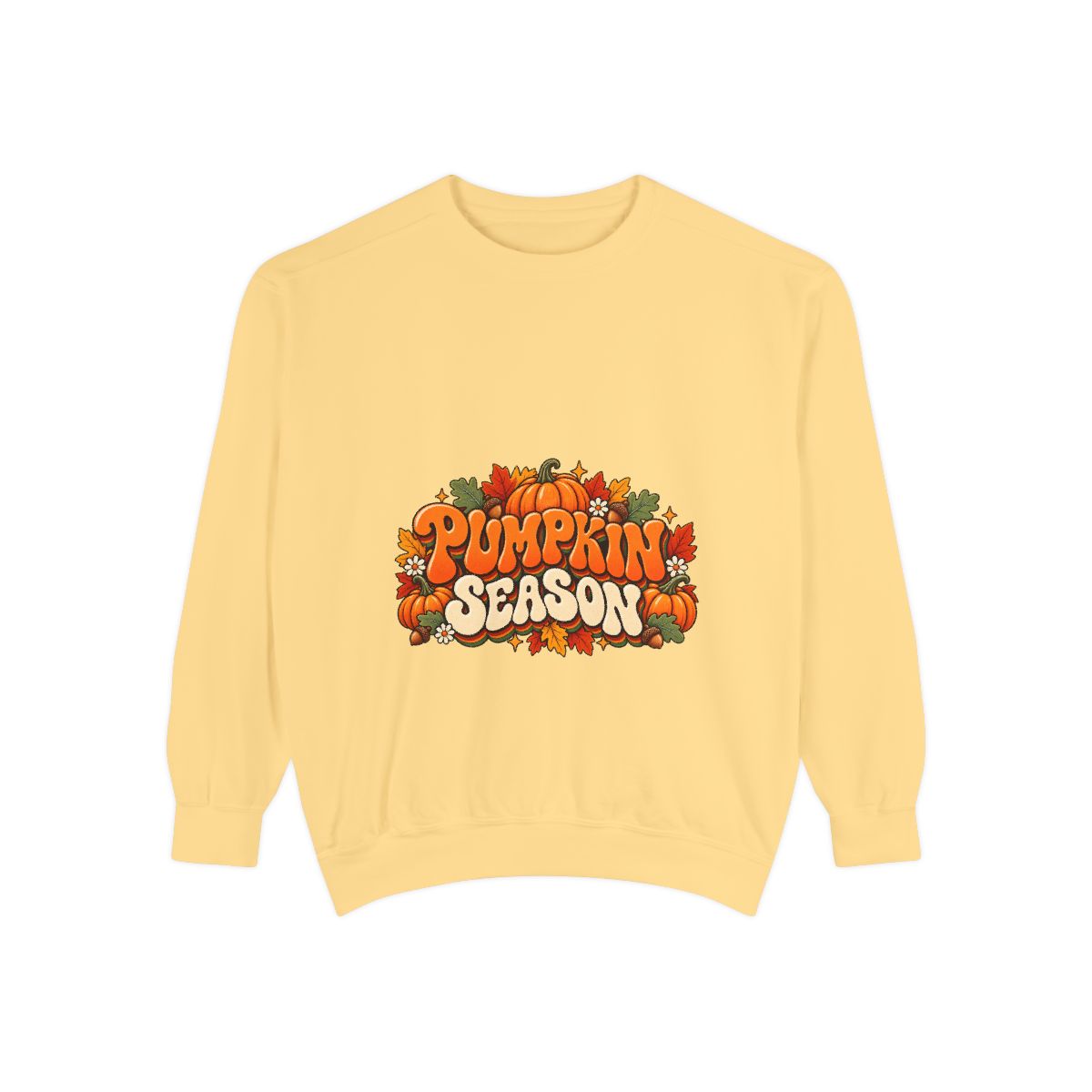 Pumpkin Season Sweatshirt | Fall Leaves, Pumpkins, Cozy Autumn Design