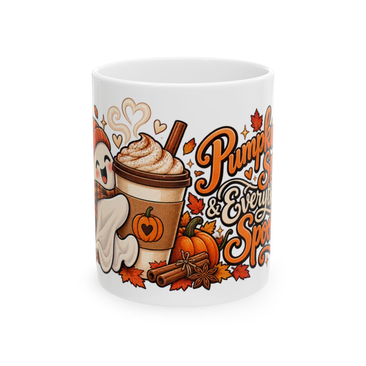 Pumpkin Spice Ghost Mug | Ceramic Coffee Mug