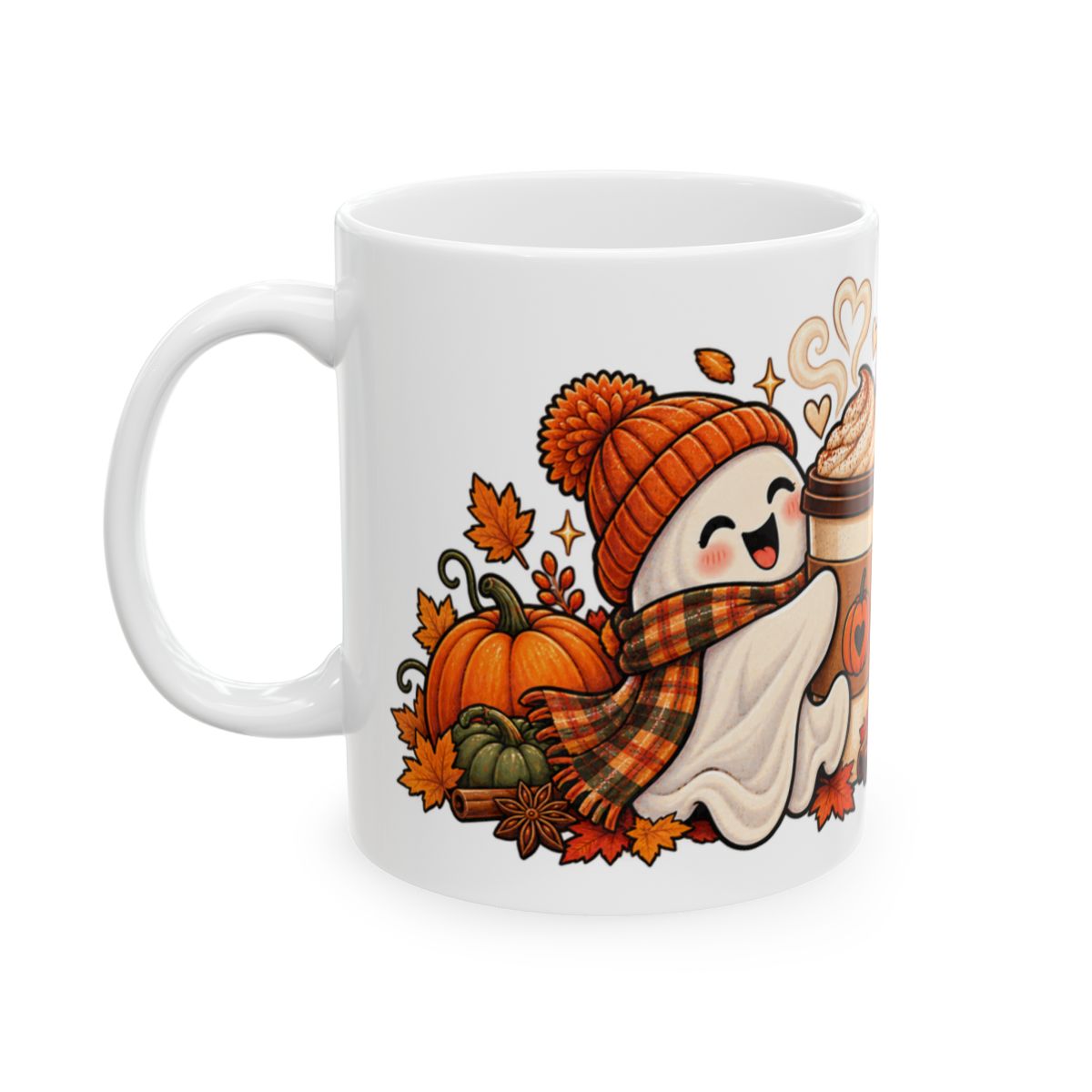 Pumpkin Spice Ghost Mug | Ceramic Coffee Mug