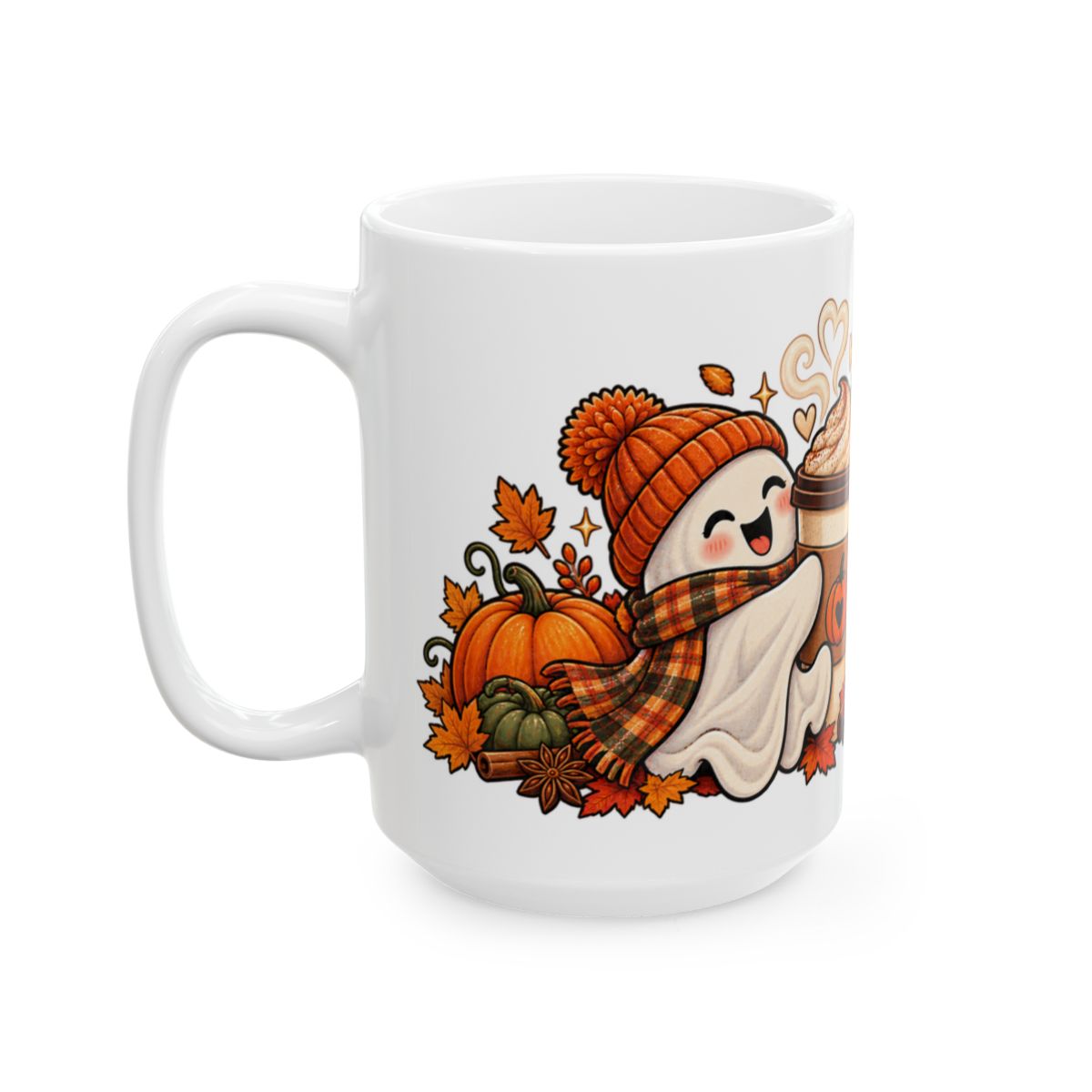 Pumpkin Spice Ghost Mug | Ceramic Coffee Mug
