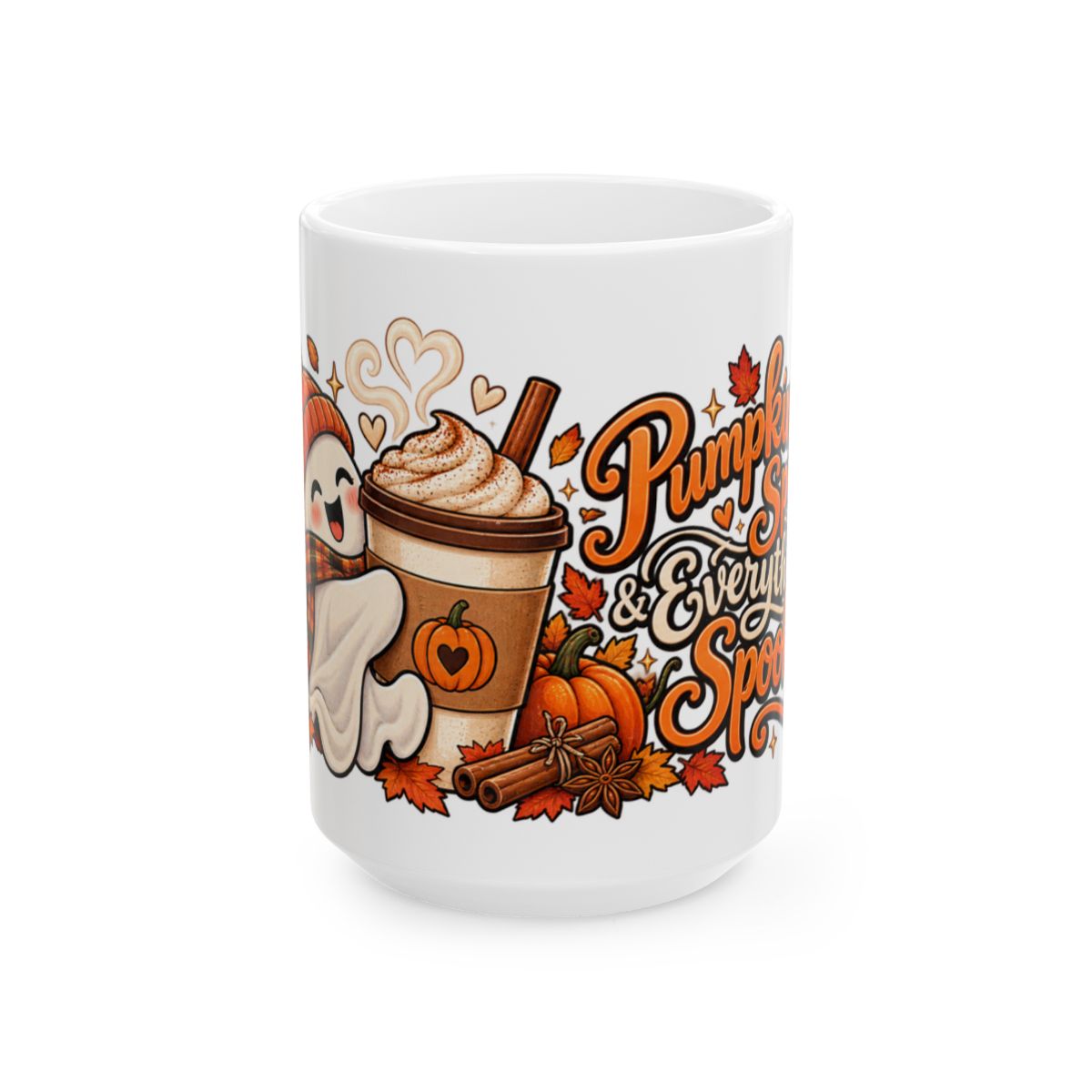 Pumpkin Spice Ghost Mug | Ceramic Coffee Mug