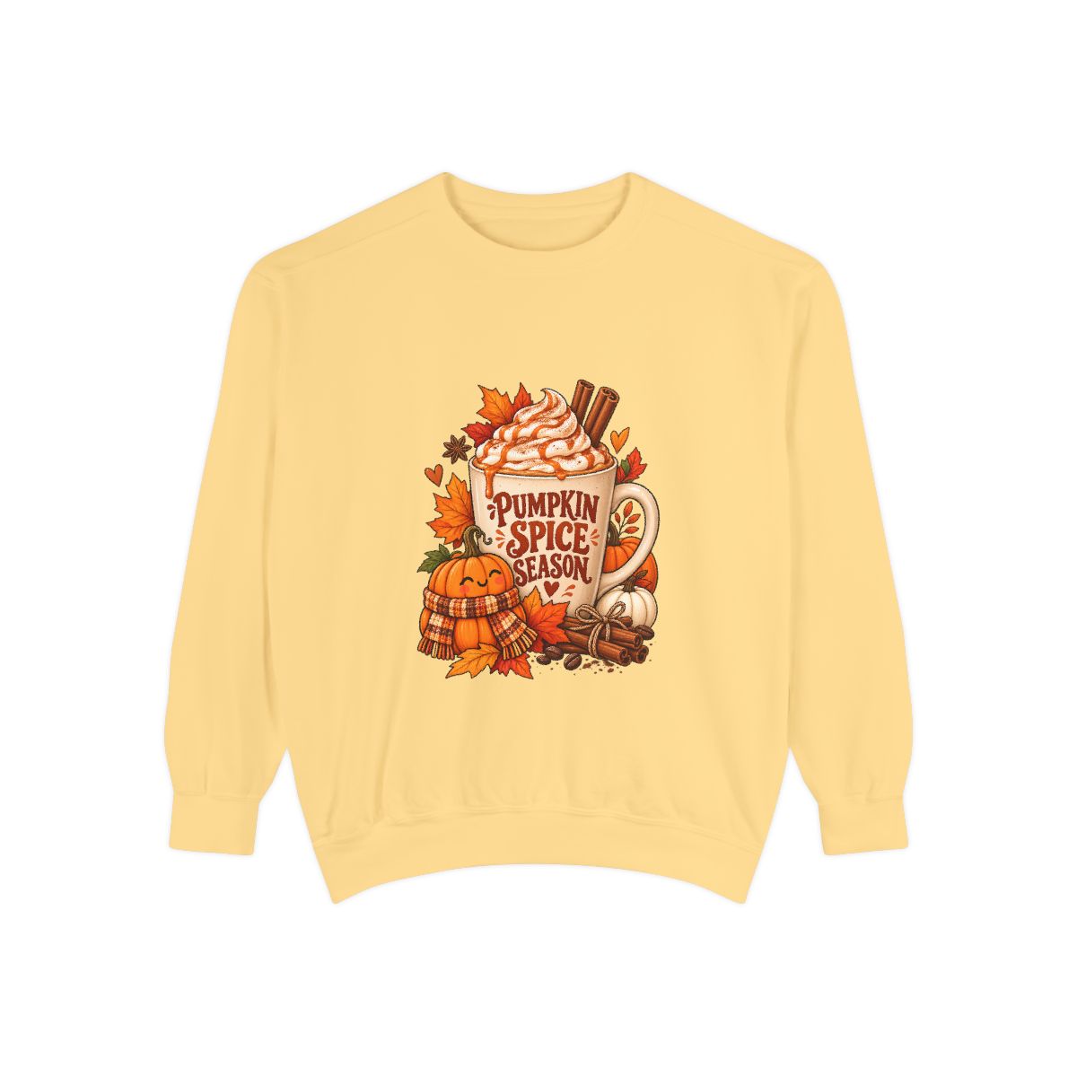 Pumpkin Spice Season Sweatshirt | Fall Pumpkin Spice Coffee Autumn Leaves