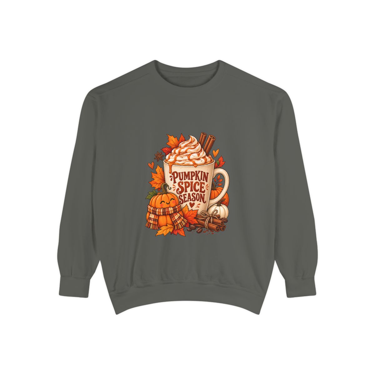 Pumpkin Spice Season Sweatshirt | Fall Pumpkin Spice Coffee Autumn Leaves