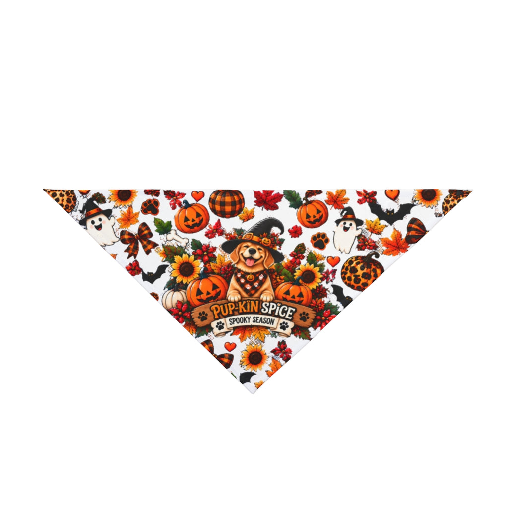 Pup-kin Spice Pumpkin Patch Pet Bandana | Halloween Fall Leaves