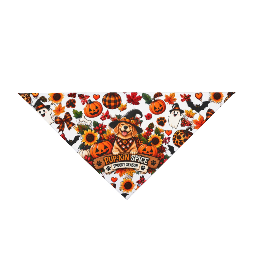 Pup-kin Spice Pumpkin Patch Pet Bandana | Halloween Fall Leaves