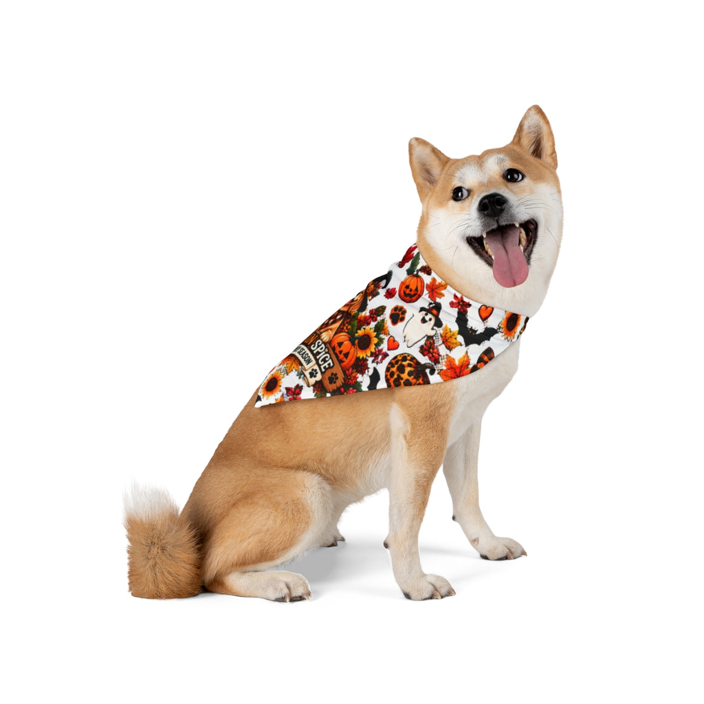 Pup-kin Spice Pumpkin Patch Pet Bandana | Halloween Fall Leaves