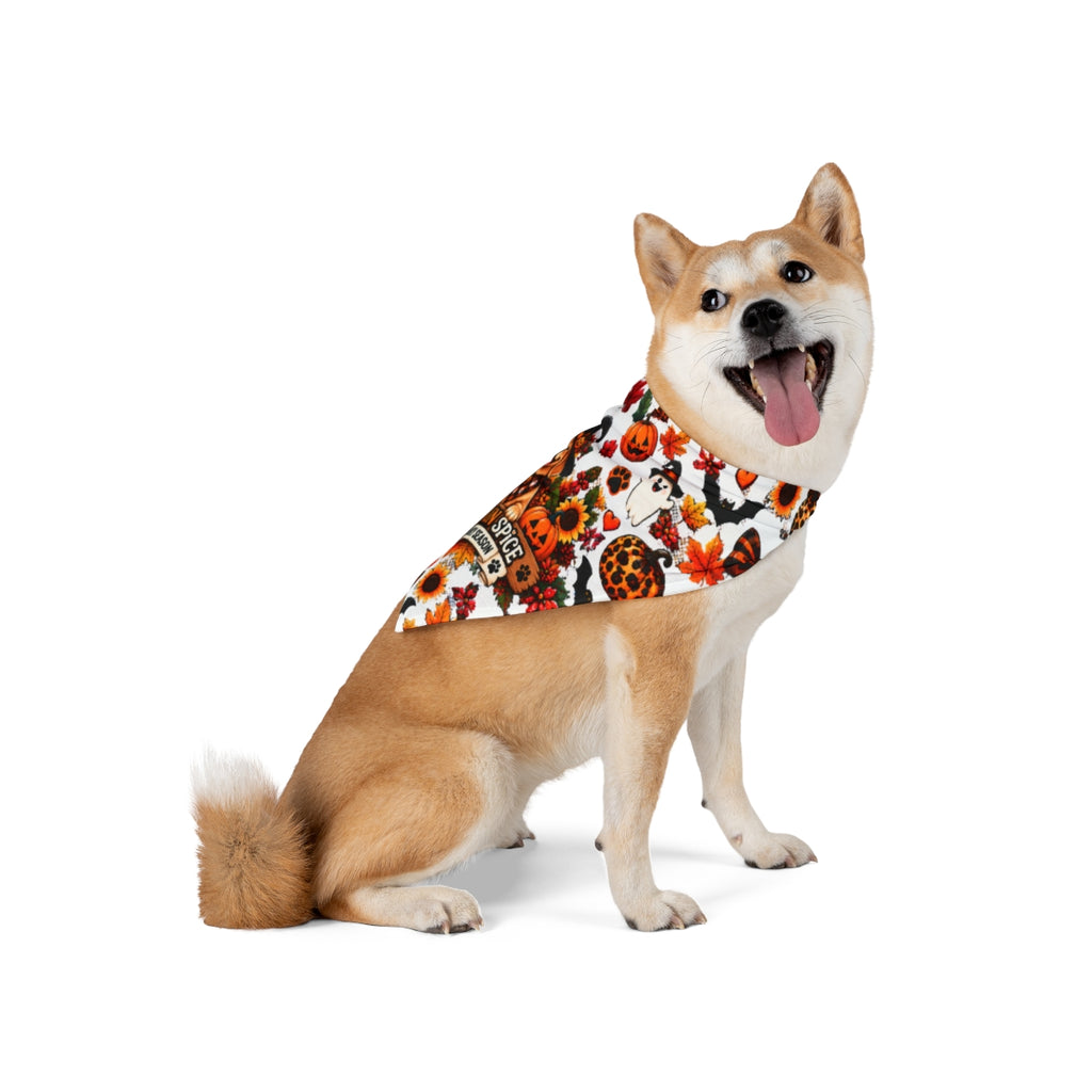 Pup-kin Spice Pumpkin Patch Pet Bandana | Halloween Fall Leaves