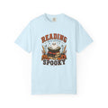 Reading Is a Little Spooky T-shirt | Halloween Ghost Books Pumpkin Design