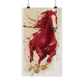 Red Splash Running Horse Poster | Matte Vertical Poster