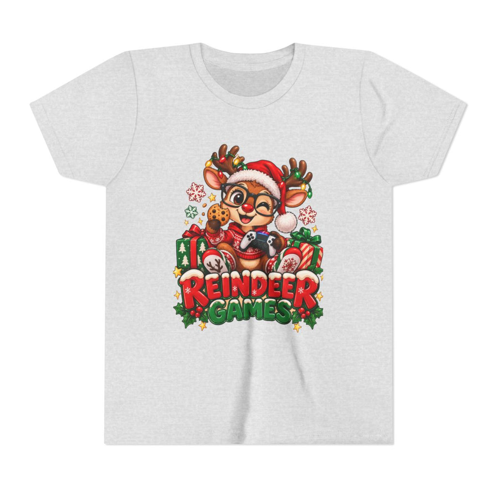 Reindeer Games Youth Tee | Cute Santa Reindeer, Christmas Holiday Kids Shirt