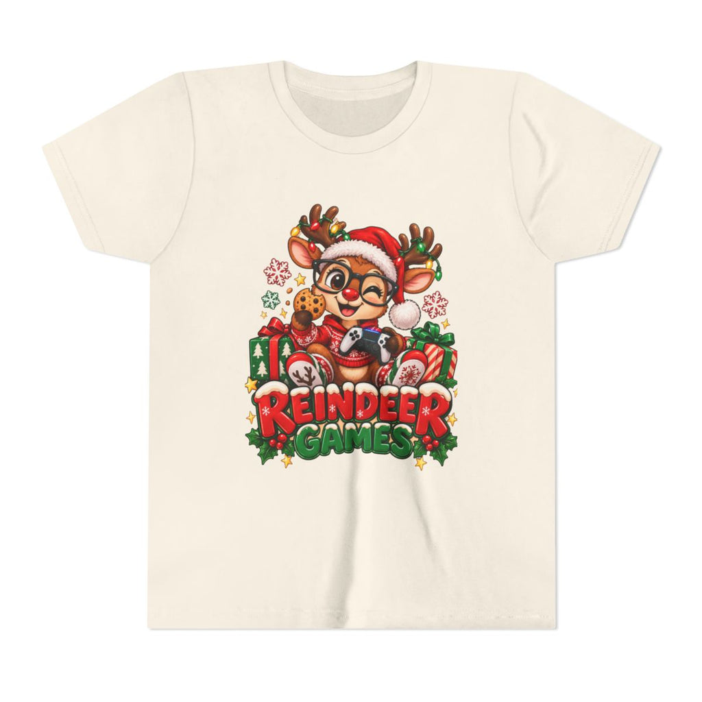 Reindeer Games Youth Tee | Cute Santa Reindeer, Christmas Holiday Kids Shirt