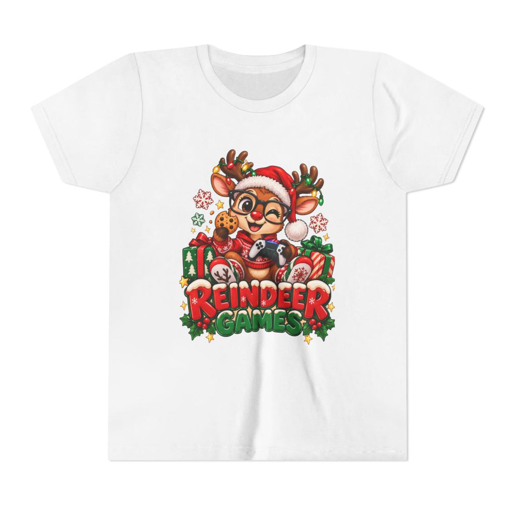Reindeer Games Youth Tee | Cute Santa Reindeer, Christmas Holiday Kids Shirt