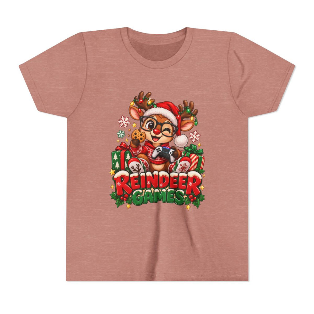 Reindeer Games Youth Tee | Cute Santa Reindeer, Christmas Holiday Kids Shirt