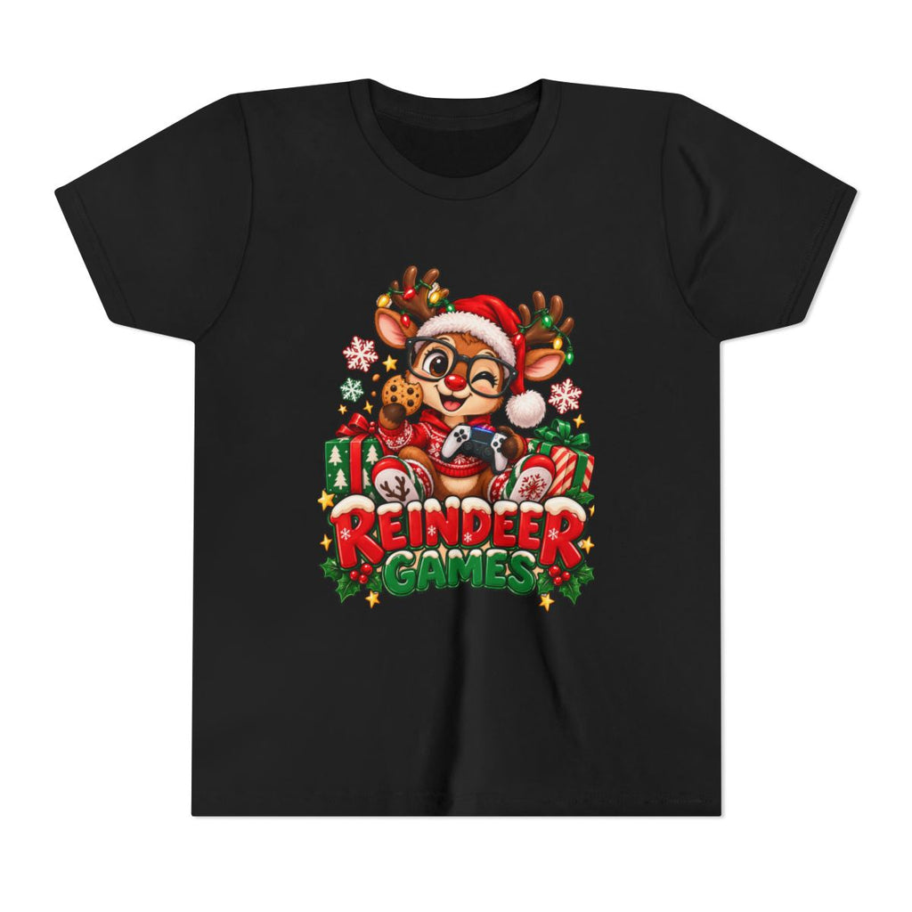 Reindeer Games Youth Tee | Cute Santa Reindeer, Christmas Holiday Kids Shirt