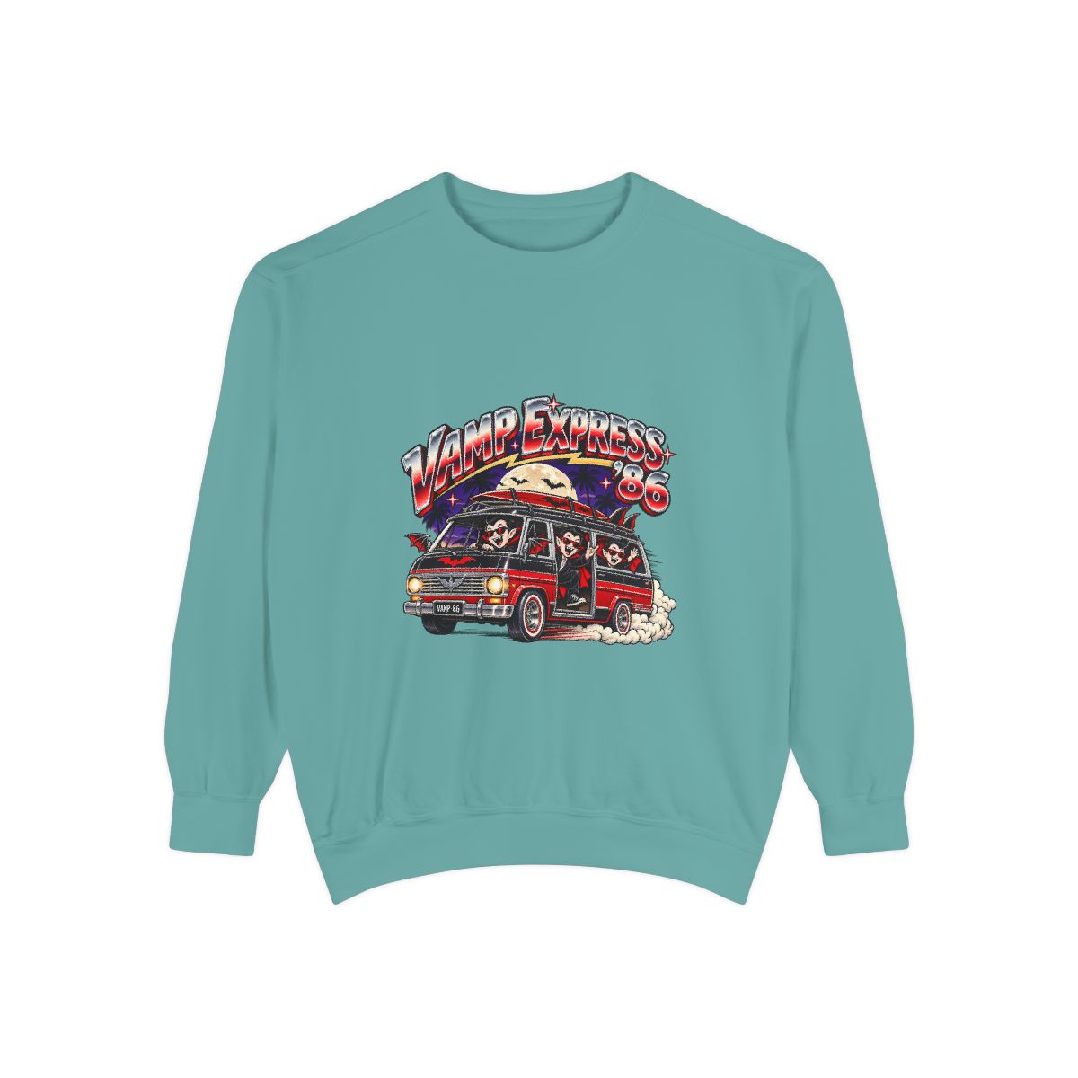 Retro Surf Van Illustration Sweatshirt | Vintage Beach Roadtrip Graphic