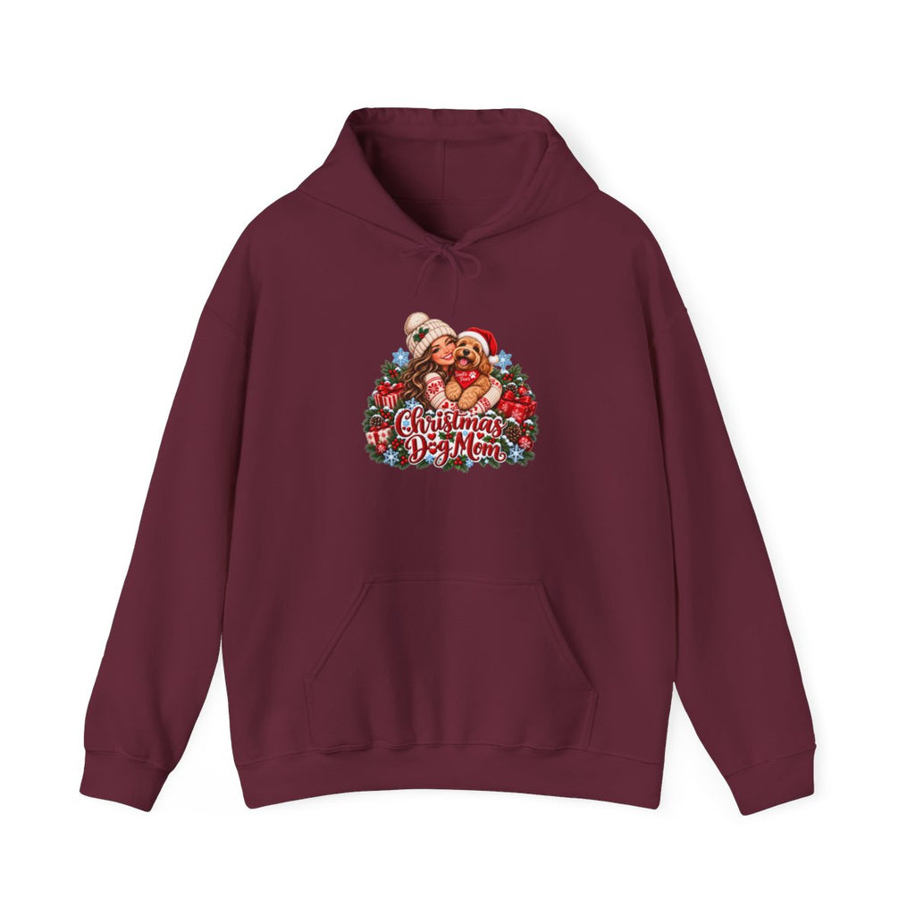 Santa Bear Christmas Wreath Hoodie | Holiday Cute Cozy Illustration