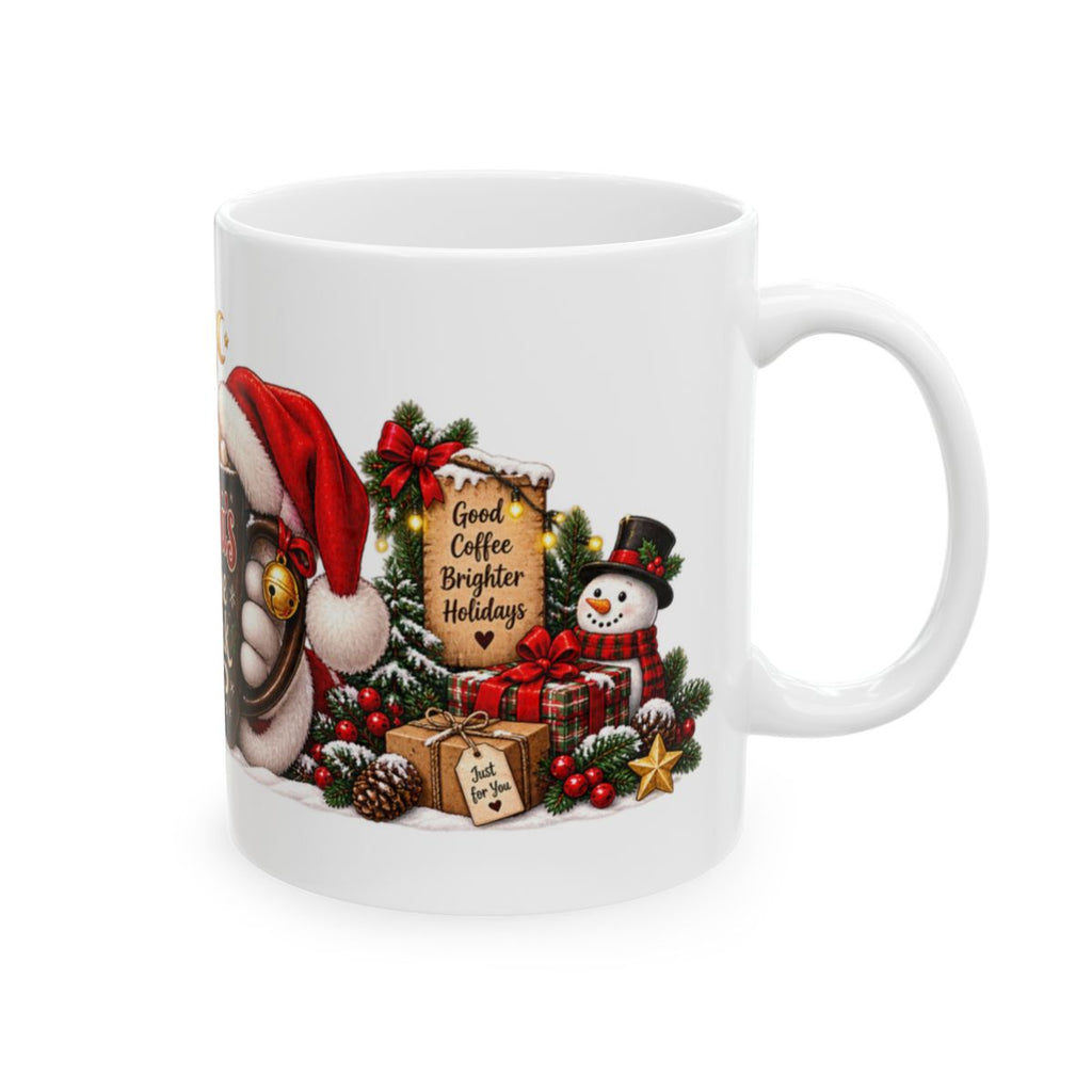 Santa's Coffee Break Mug | Christmas Cocoa Holiday Ceramic Mug