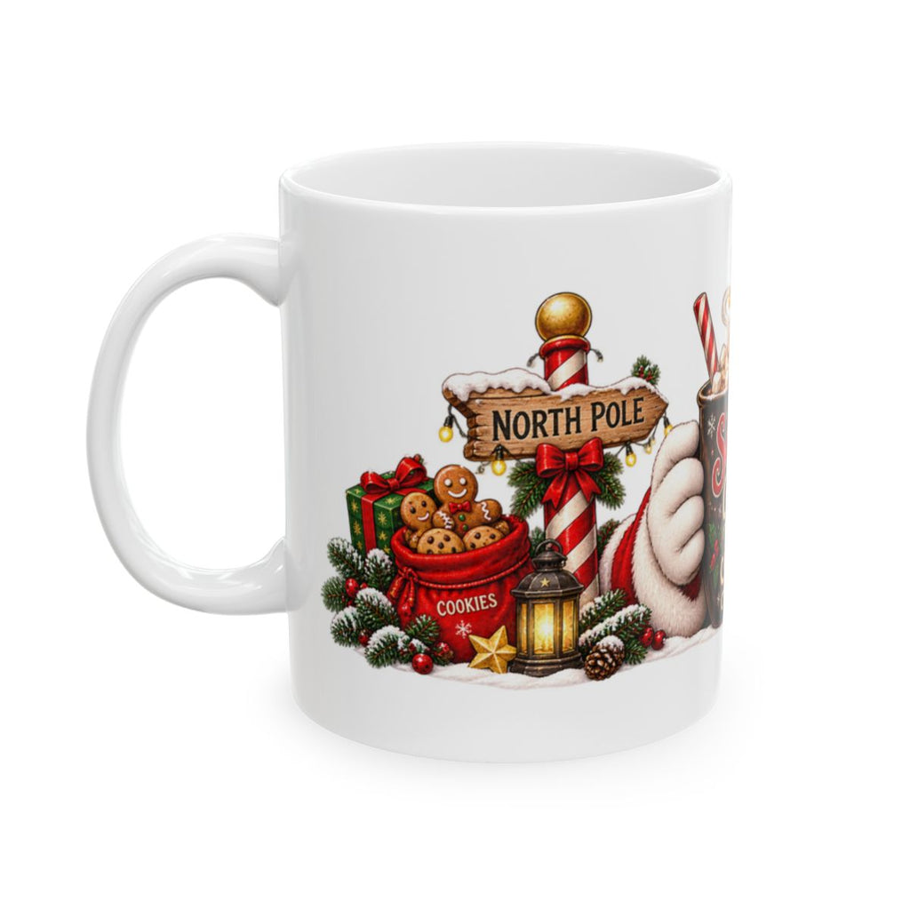 Santa's Coffee Break Mug | Christmas Cocoa Holiday Ceramic Mug