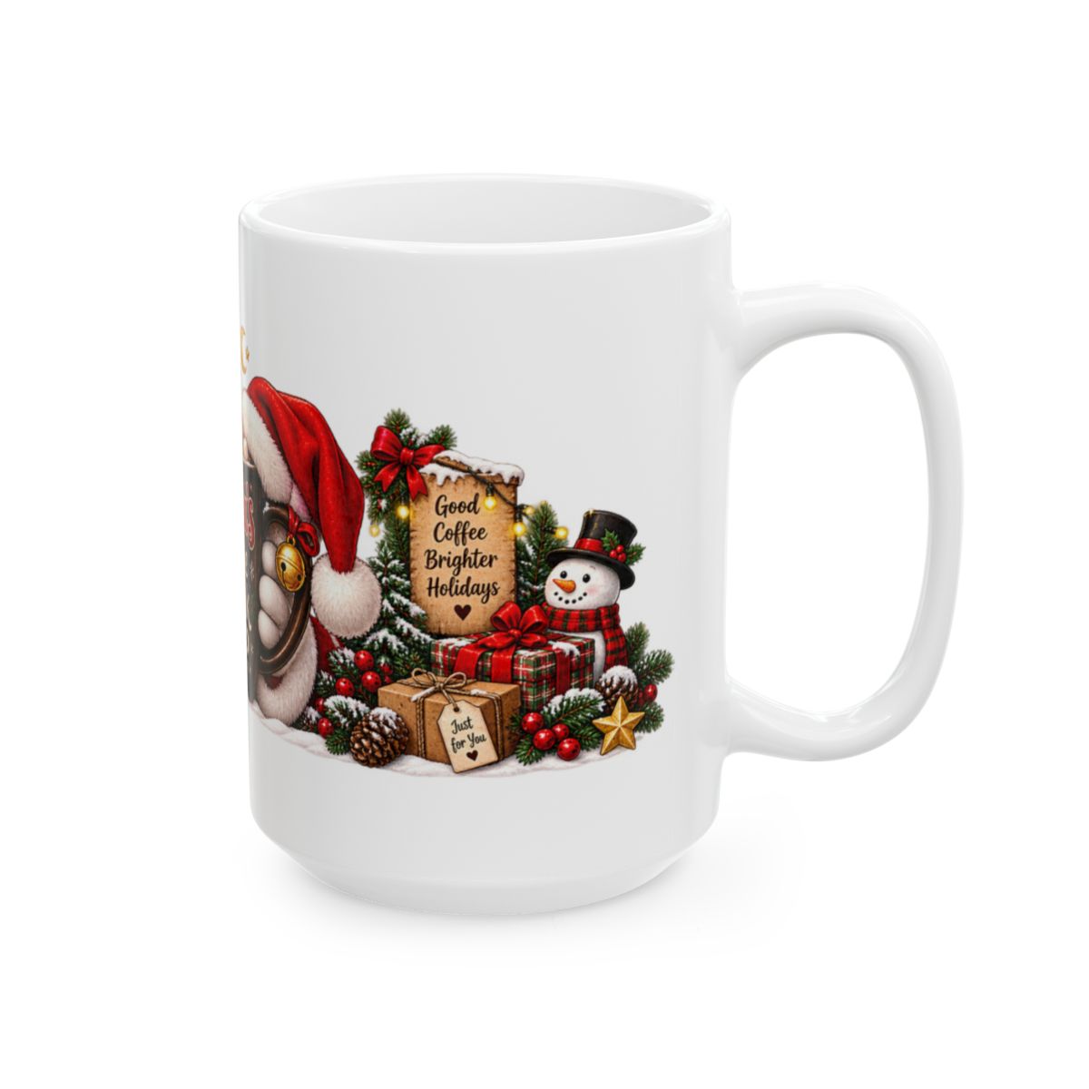Santa's Coffee Break Mug | Christmas Cocoa Holiday Ceramic Mug