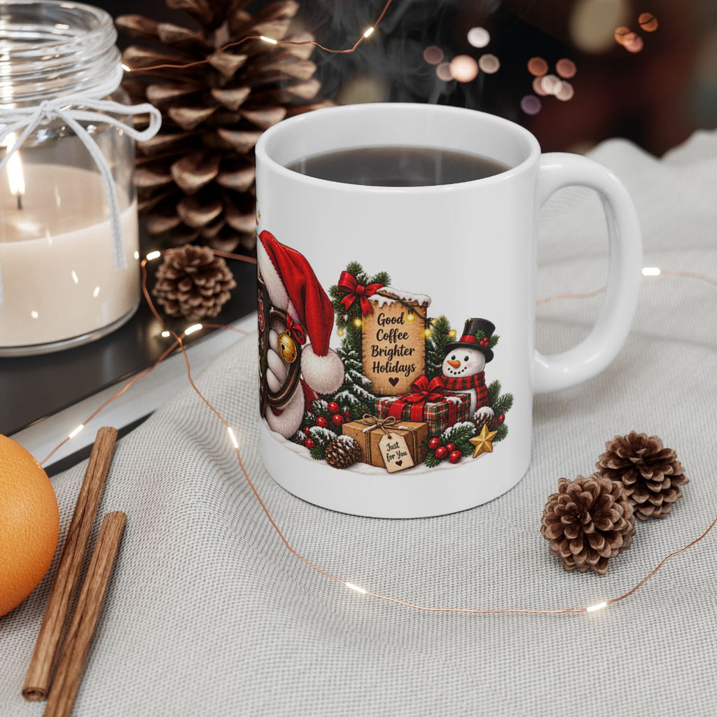Santa's Coffee Break Mug | Christmas Cocoa Holiday Ceramic Mug