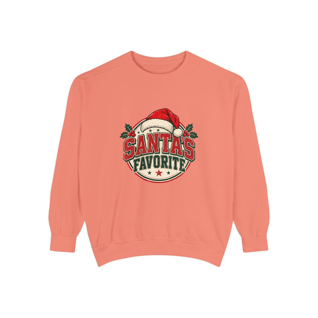 Santa's Favorite Sweatshirt | Retro Santa Hat Christmas Crewneck