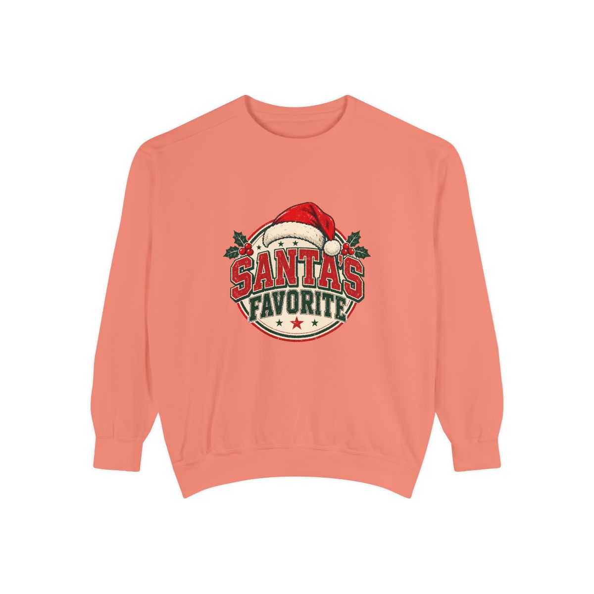 Santa's Favorite Sweatshirt | Retro Santa Hat Christmas Crewneck