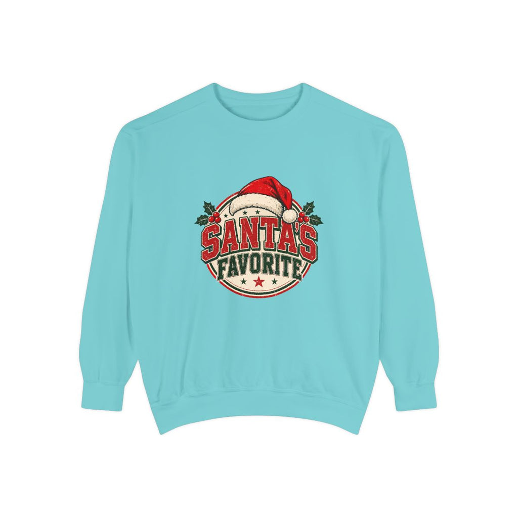 Santa's Favorite Sweatshirt | Retro Santa Hat Christmas Crewneck