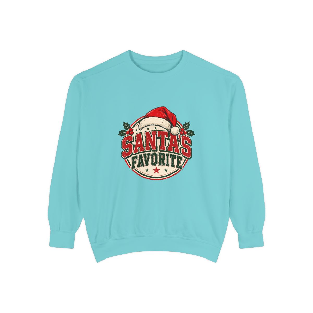Santa's Favorite Sweatshirt | Retro Santa Hat Christmas Crewneck