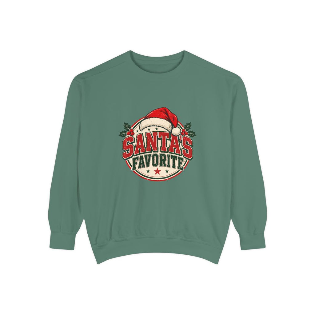 Santa's Favorite Sweatshirt | Retro Santa Hat Christmas Crewneck