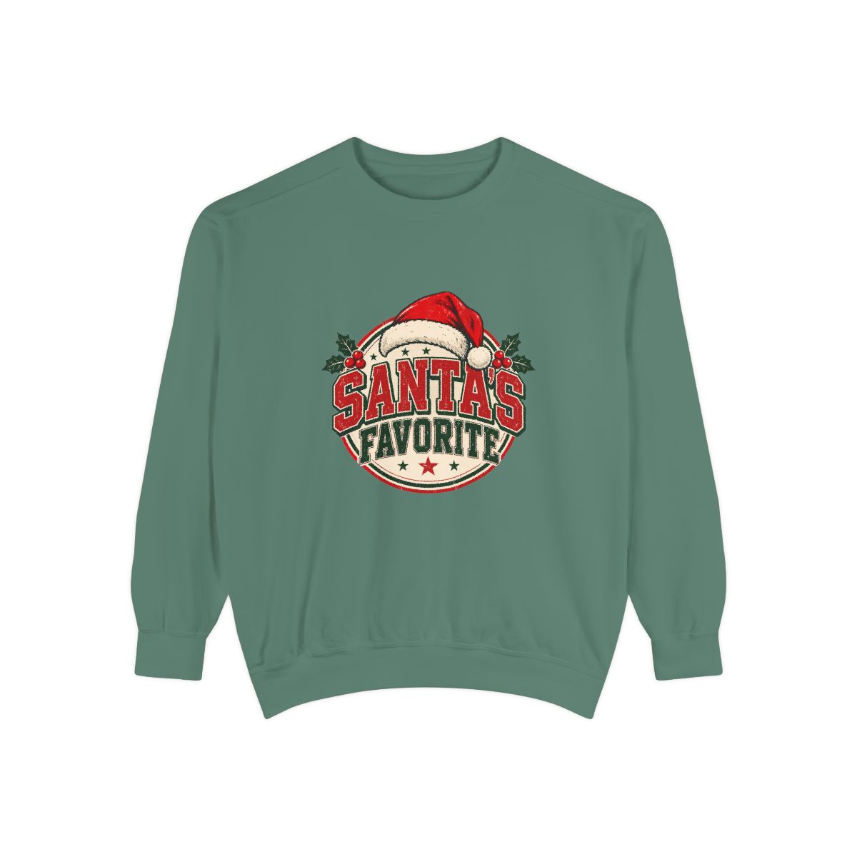 Santa's Favorite Sweatshirt | Retro Santa Hat Christmas Crewneck