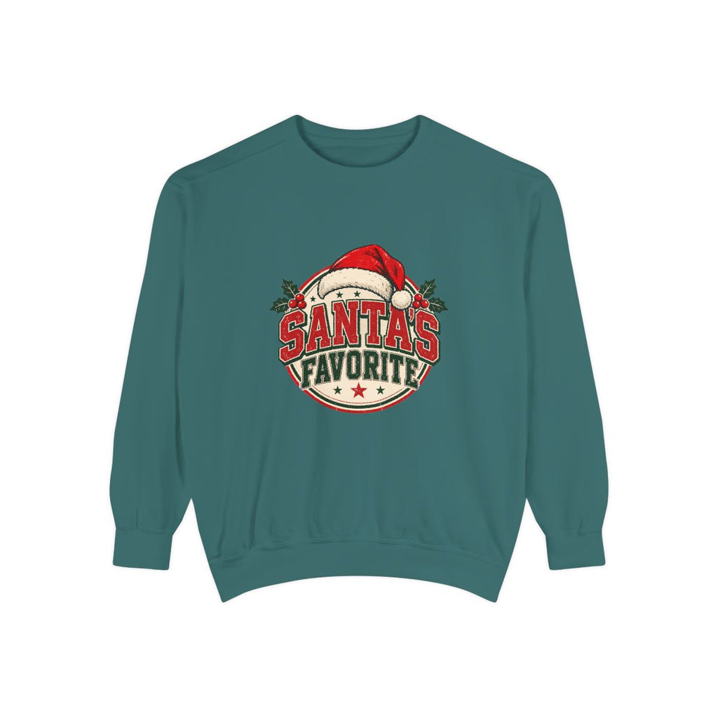 Santa's Favorite Sweatshirt | Retro Santa Hat Christmas Crewneck