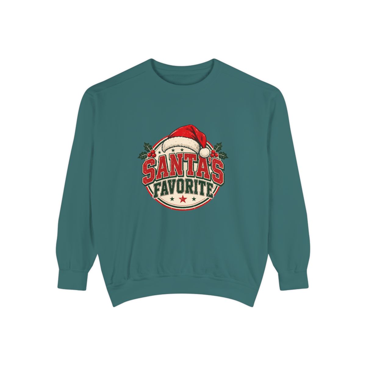 Santa's Favorite Sweatshirt | Retro Santa Hat Christmas Crewneck