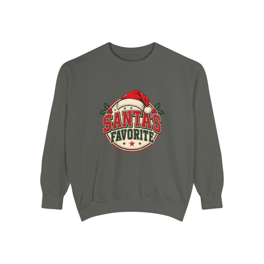 Santa's Favorite Sweatshirt | Retro Santa Hat Christmas Crewneck