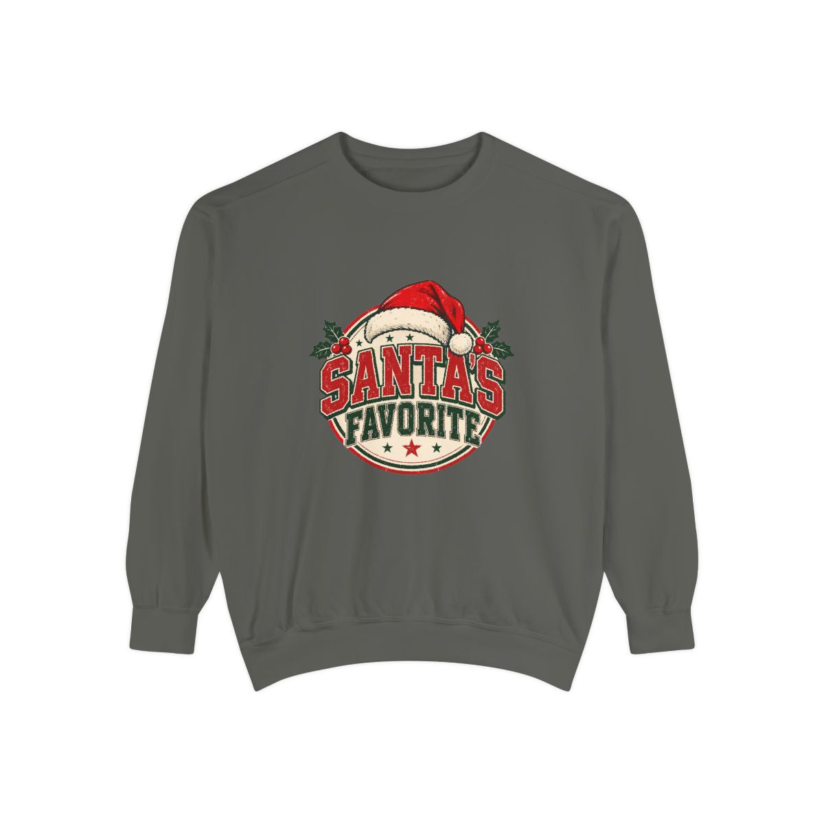 Santa's Favorite Sweatshirt | Retro Santa Hat Christmas Crewneck