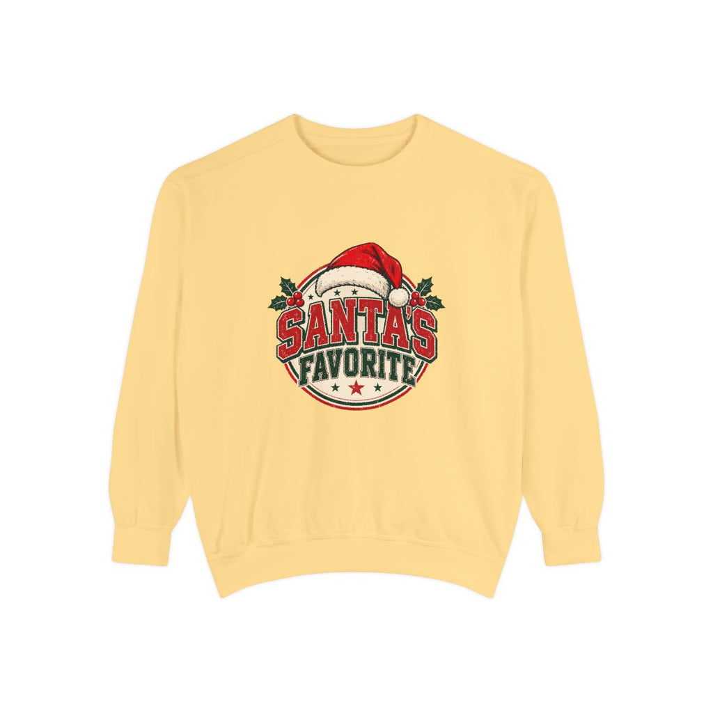 Santa's Favorite Sweatshirt | Retro Santa Hat Christmas Crewneck
