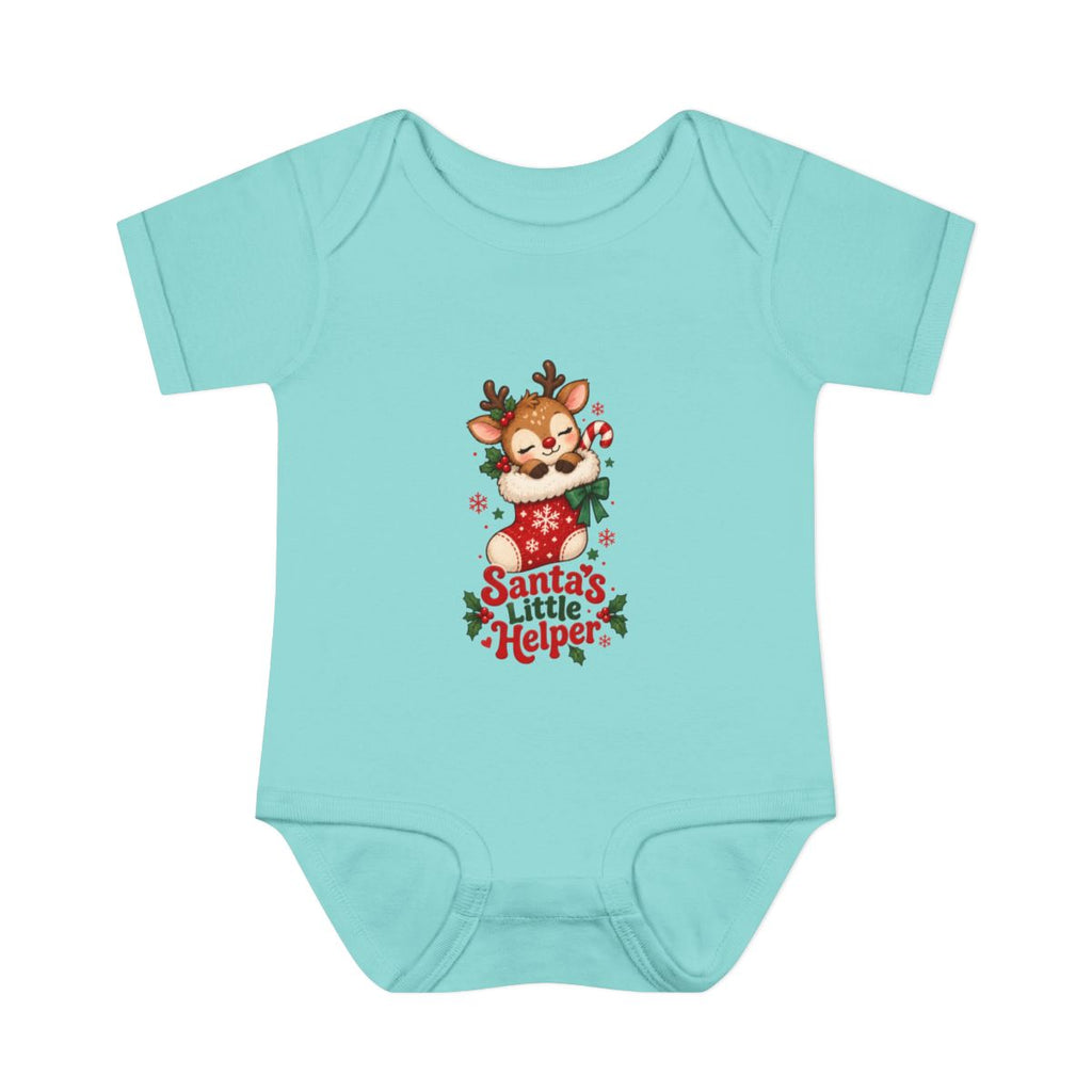 Santa's Little Helper Infant Bodysuit | Christmas Reindeer Baby Romper