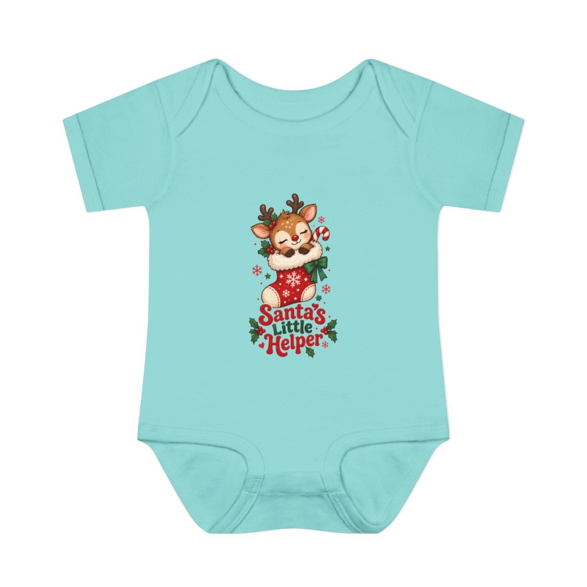 Santa's Little Helper Infant Bodysuit | Christmas Reindeer Baby Romper
