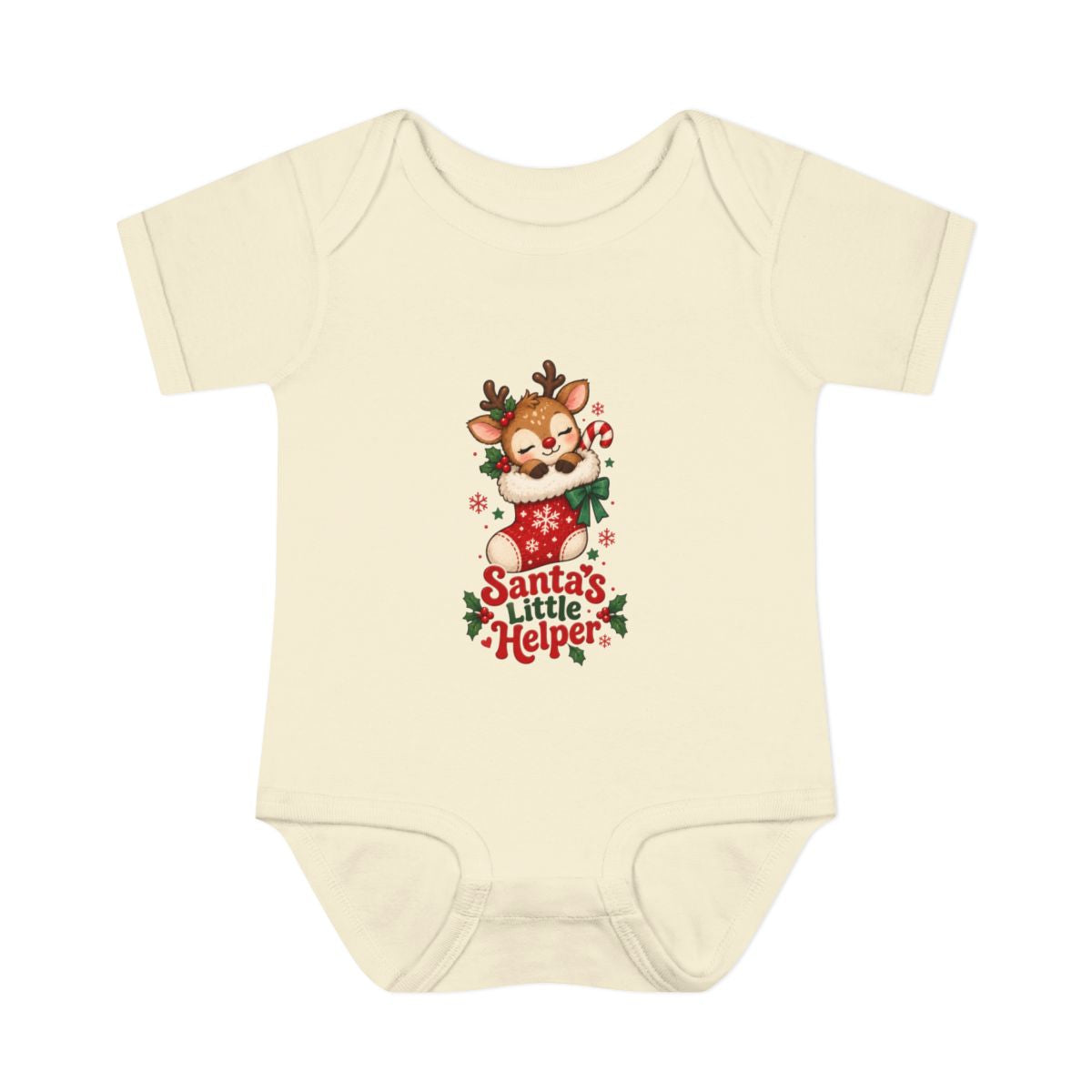 Santa's Little Helper Infant Bodysuit | Christmas Reindeer Baby Romper