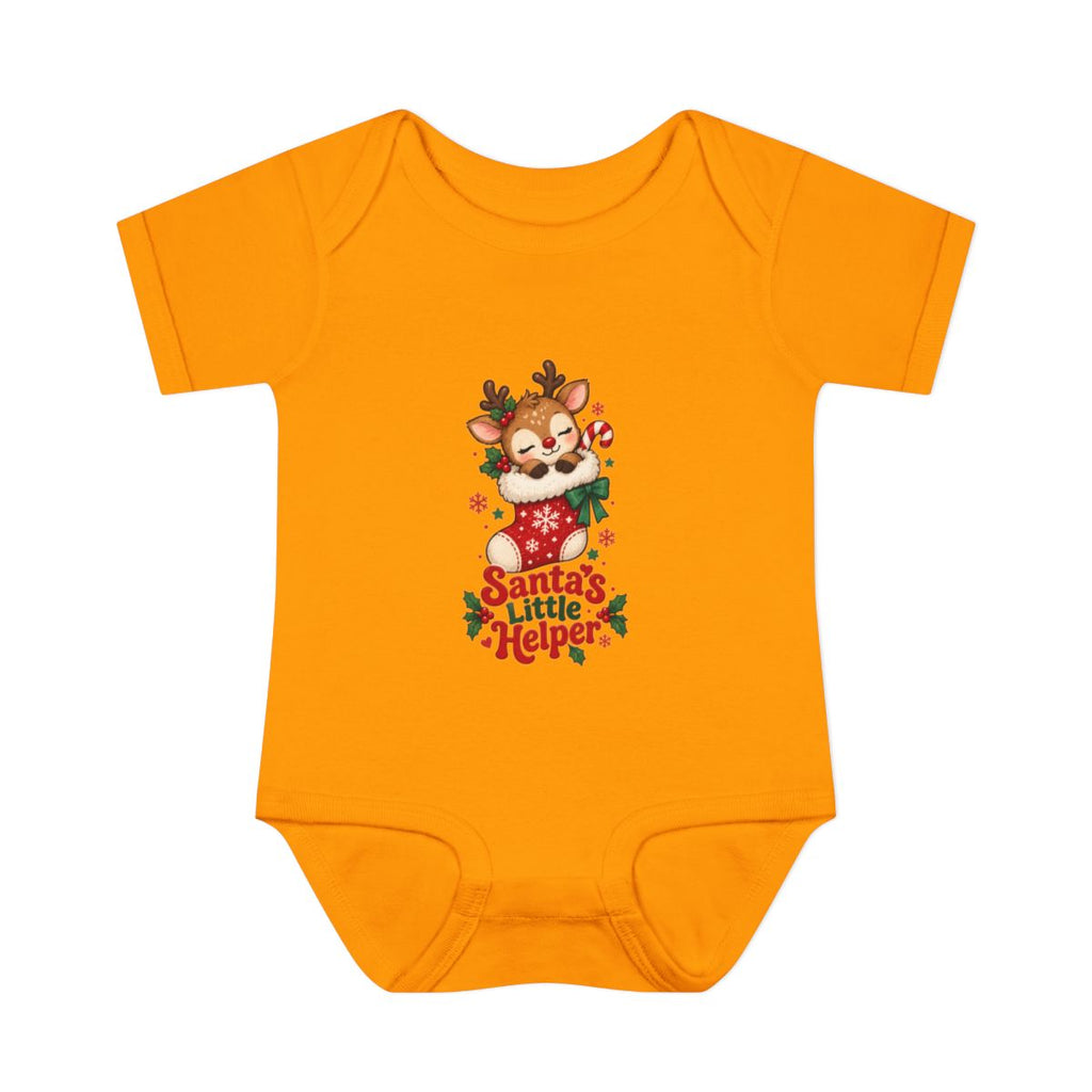 Santa's Little Helper Infant Bodysuit | Christmas Reindeer Baby Romper