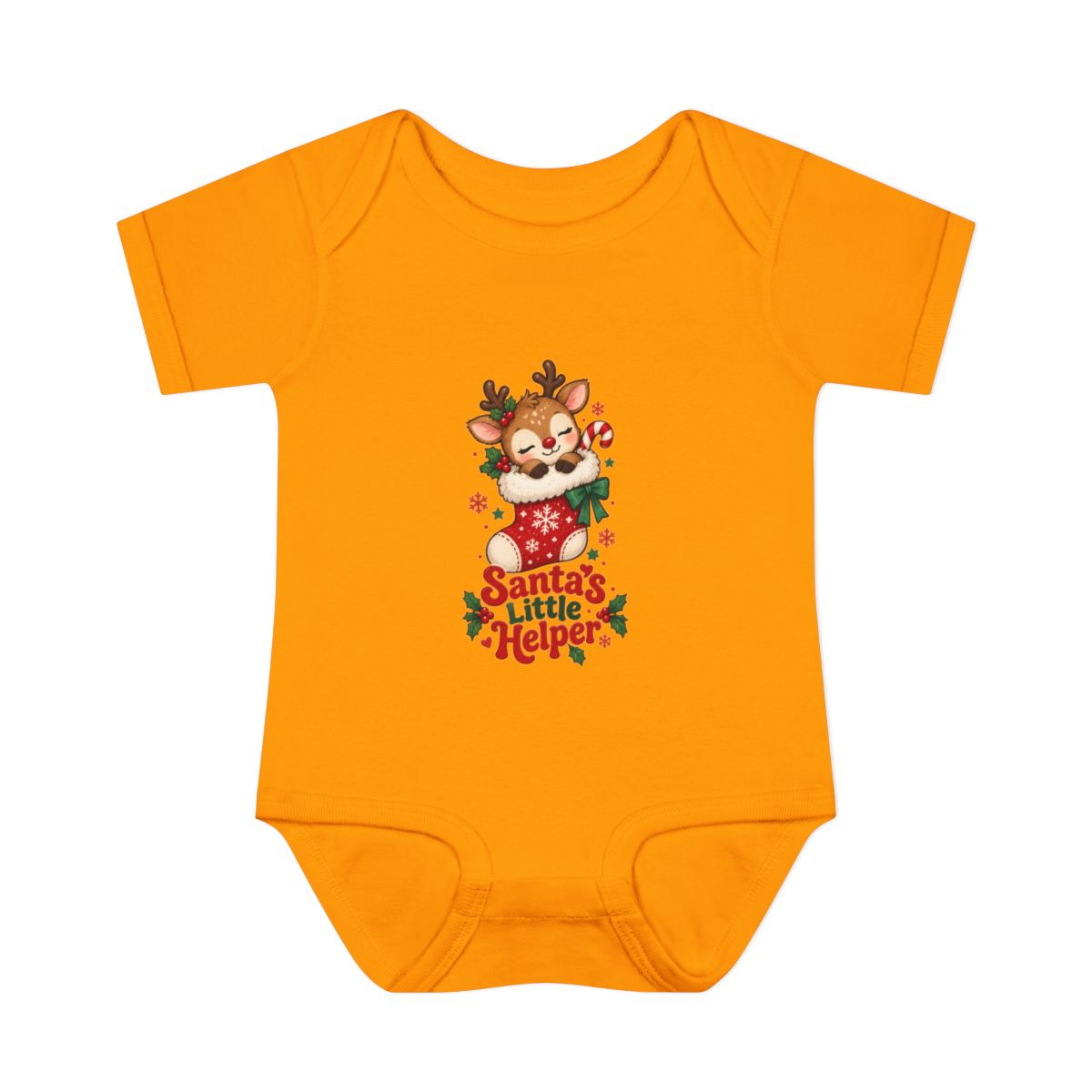 Santa's Little Helper Infant Bodysuit | Christmas Reindeer Baby Romper