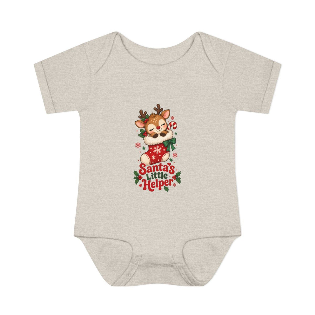 Santa's Little Helper Infant Bodysuit | Christmas Reindeer Baby Romper