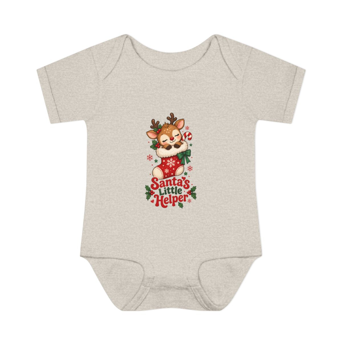 Santa's Little Helper Infant Bodysuit | Christmas Reindeer Baby Romper