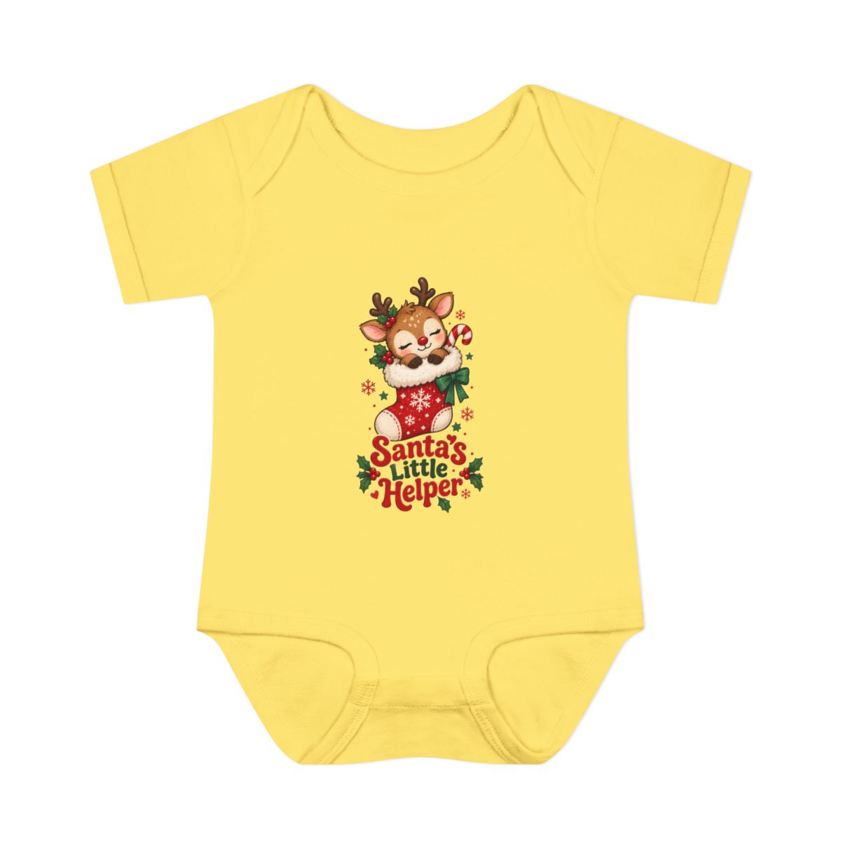 Santa's Little Helper Infant Bodysuit | Christmas Reindeer Baby Romper