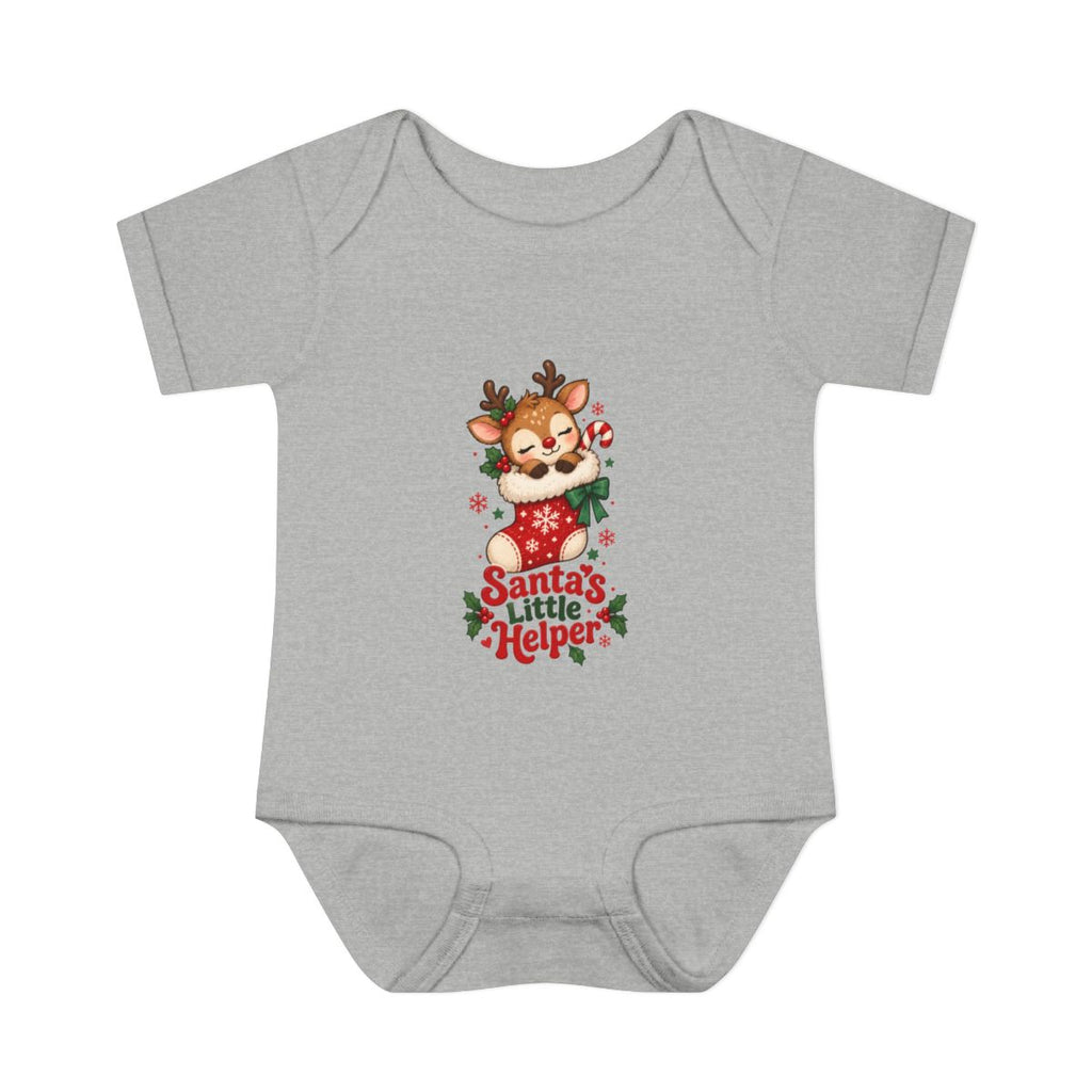 Santa's Little Helper Infant Bodysuit | Christmas Reindeer Baby Romper